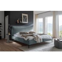 MC AKCENT - VALPARAISO Łóżko 180x200 | Tkanina szaroniebieska 92 | VAL18001