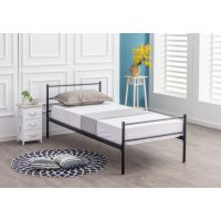 FURNITEX - MBD8311 Łóżko 90x200 | Metalowe | Czarne